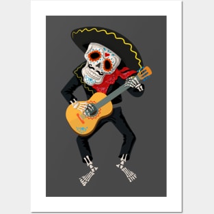 Sugar Skull Guitarist Posters and Art